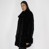 Black mink pat jacket with mink trimming