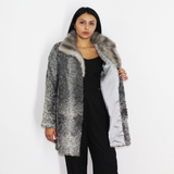 Astrakhan grey jacket with sapphire mink collar