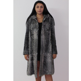 Astrakhan grey coat with astronaut hood
