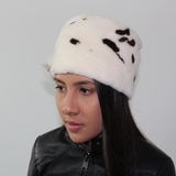 White Shaved mink with dark stigmas hat