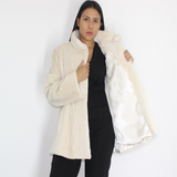 Ivory shaved mink jacket