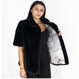 Blue-black colored mink vest