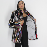 Multi-color mink jacket
