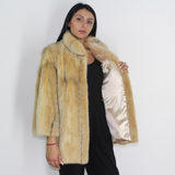 Colored black-cross pink gold mink jacket
