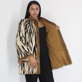  Multi-colored mink ¾ coat
