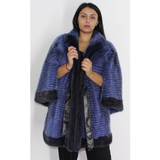  Colored Blue-violet Mink with stripy effect and blue violet trimming