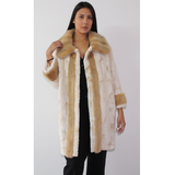 Shaved pearl mink thiliki with pastel mink trimming