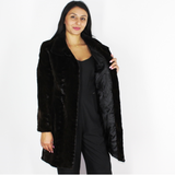 Ranch shaved mink pieces coat