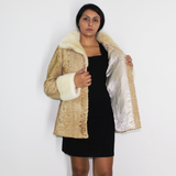 Astrakhan pearl jacket with pearl mink trimming