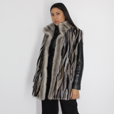 Multicolor mink vest