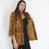 Animal print stamped mink jacket