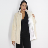 Ivory shaved mink jacket
