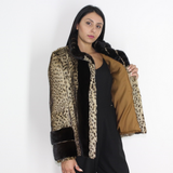 Libya cat jacket with mink trimming