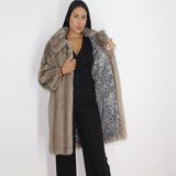 Silver grey mink coat
