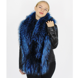 Electric Blue colored silver fox stole/scarf