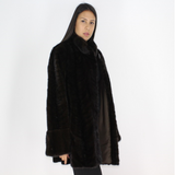 Ranch mink pat jacket with mink trimming