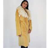  Apricot colored shaved nutria coat with fox collar