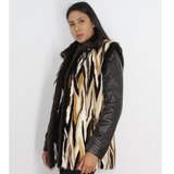 Multicolor mink vest