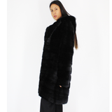 Black mink coat with hood