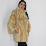 Colored black-cross pink gold mink jacket