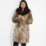 Lynx pieces coat with fisher collar