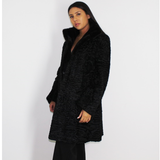 Astrakhan black coat with black mink collar