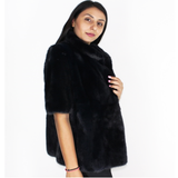 Blue-black colored mink vest