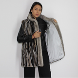 Multicolor mink vest