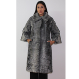 Astrakhan grey coat with ¾ sleeves