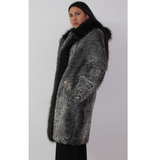 Astrakhan grey coat with hood