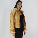 Tabaco mink pieces jacket