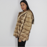 Sahara mink jacket with hood