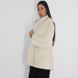 Ivory shaved mink jacket