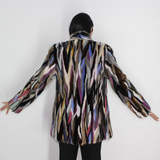 Multi-color mink jacket