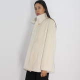 Ivory shaved mink jacket