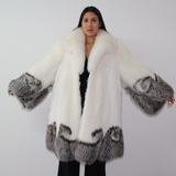 Combination of Snow and silver fox coat