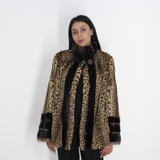 Libya cat jacket with mink trimming