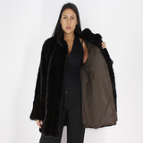 Ranch mink pat jacket with mink trimming