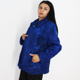 Astrakhan Colored blue-electric jacket