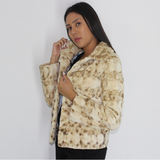 Beige and brown mink pieces jacket