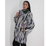 Multi-colored mink ¾ coat