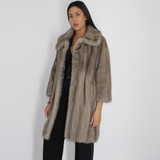 Silver grey mink coat