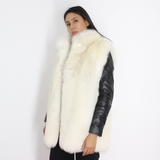 White shadow fox vest