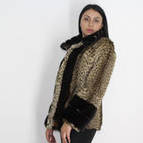 Libya cat jacket with mink trimming