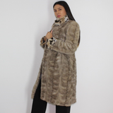 Silver Grey mink coat with lynx trimming