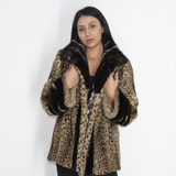 Libya cat jacket with mink trimming