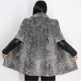 Grey Astrakhan vest with mink collar