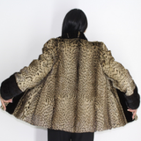 Libya cat jacket with mink trimming