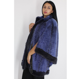  Colored Blue-violet Mink with stripy effect and blue violet trimming