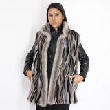 Multicolor mink vest